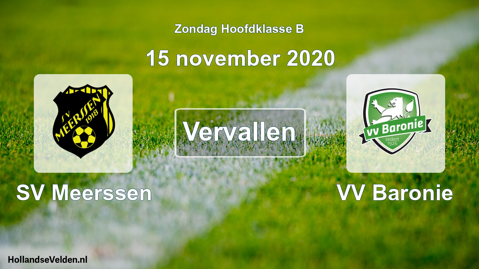 Scheduled Match: SV Meerssen - VV Baronie (15 November 2020)