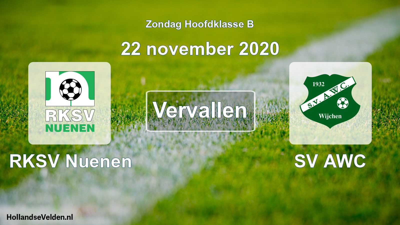 Scheduled Match: RKSV Nuenen - SV AWC (22 November 2020)