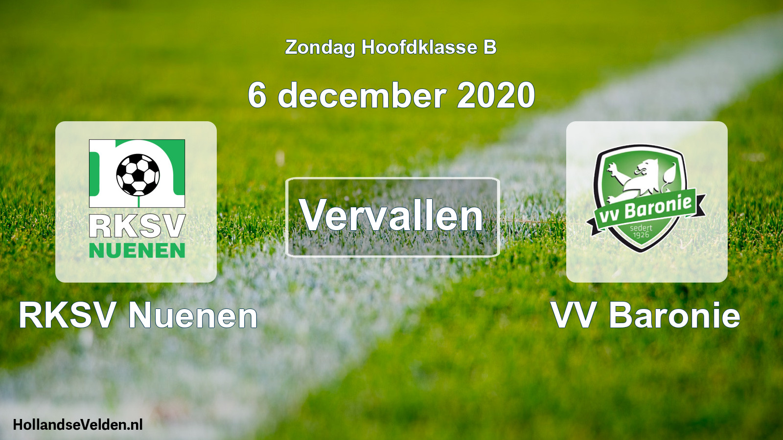 Scheduled Match: RKSV Nuenen - VV Baronie (6 December 2020)