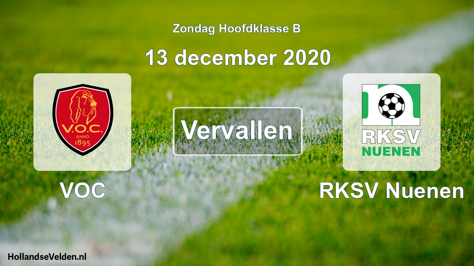 Scheduled Match: VOC - RKSV Nuenen (13 December 2020)