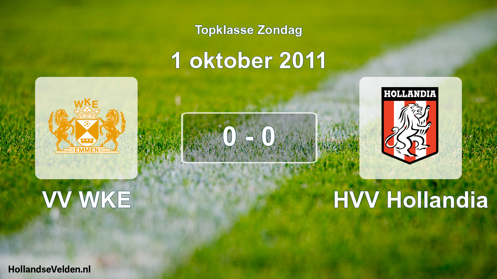 Total number of matches played: VV WKE - HVV Hollandia 0 - 0 (1 October 2011)