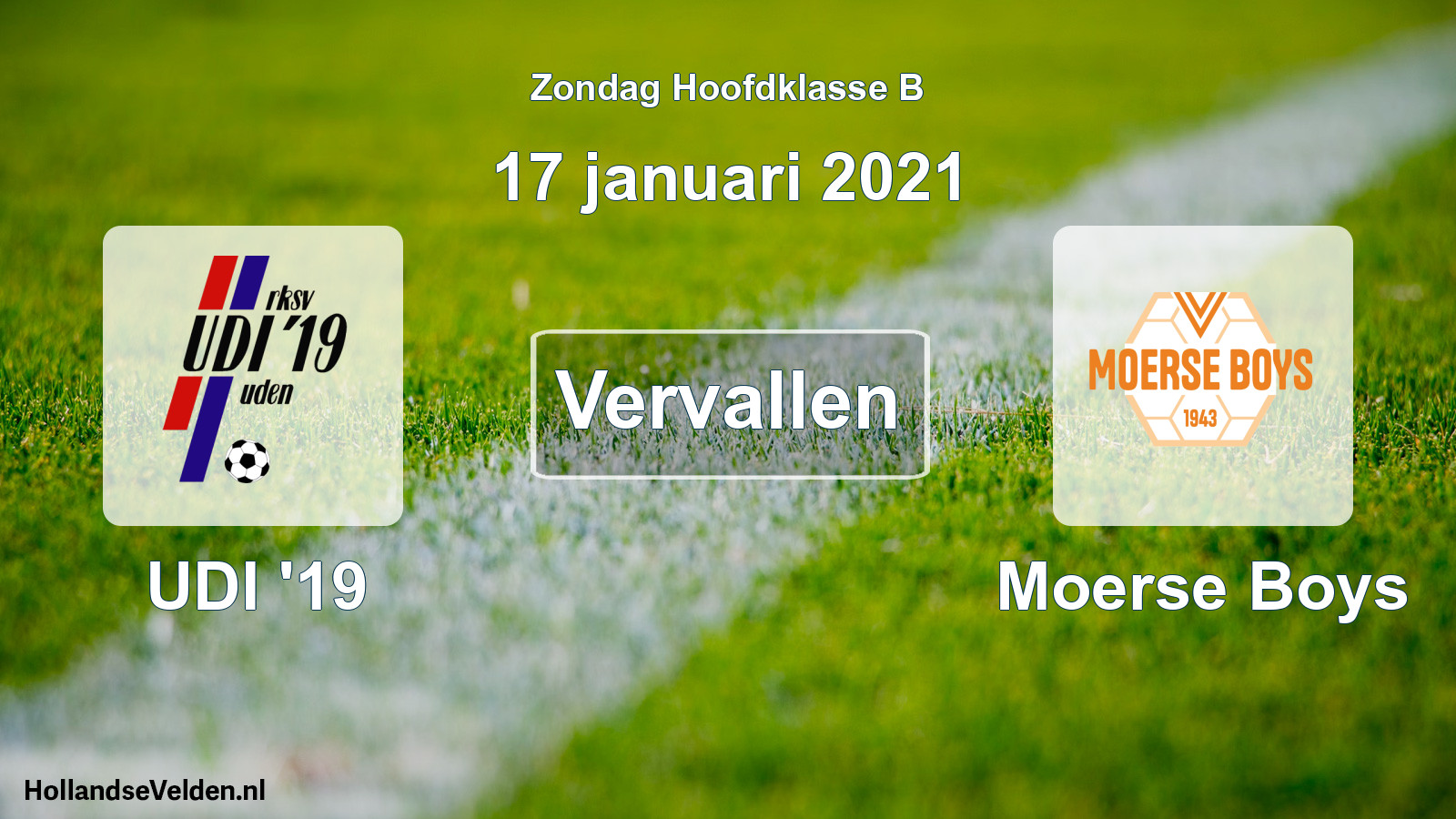 Scheduled Match: UDI '19 - Moerse Boys (17 January 2021)