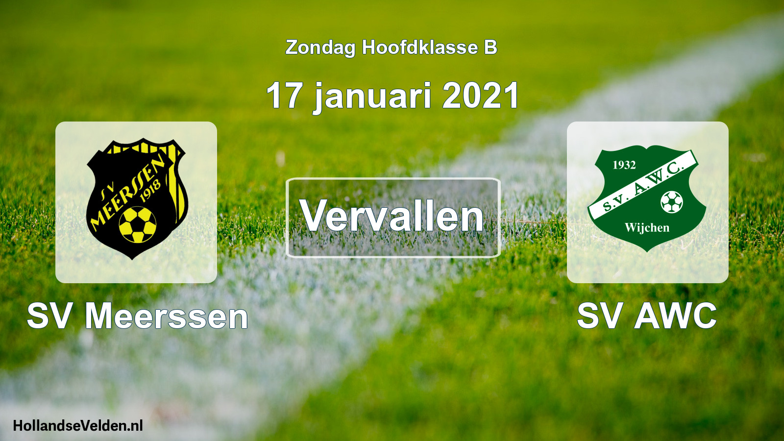 Scheduled Match: SV Meerssen - SV AWC (17 January 2021)