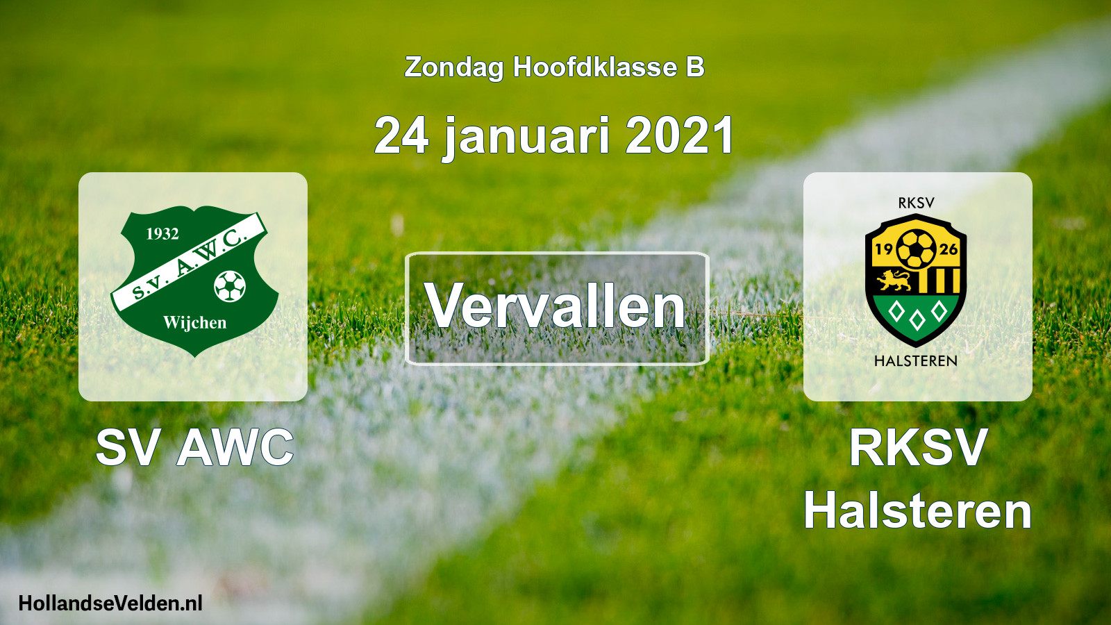 Scheduled Match: SV AWC - RKSV Halsteren (24 January 2021)