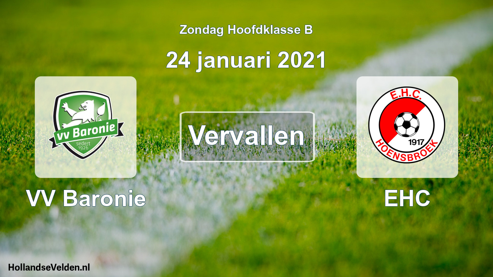 Scheduled Match: VV Baronie - EHC (24 January 2021)