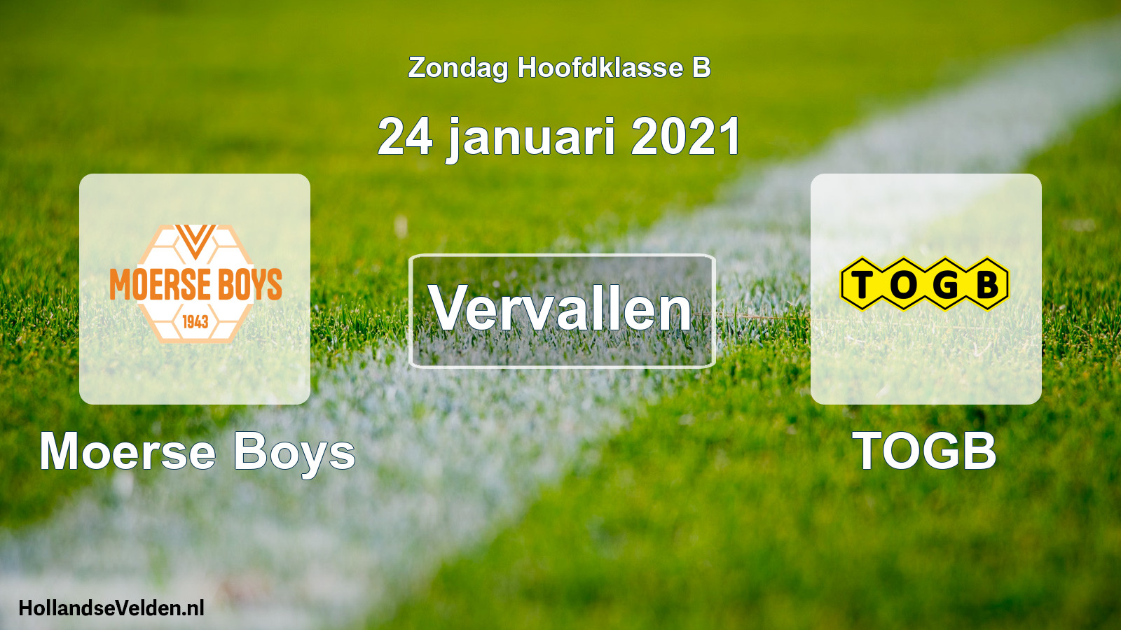 Scheduled Match: Moerse Boys - TOGB (24 January 2021)