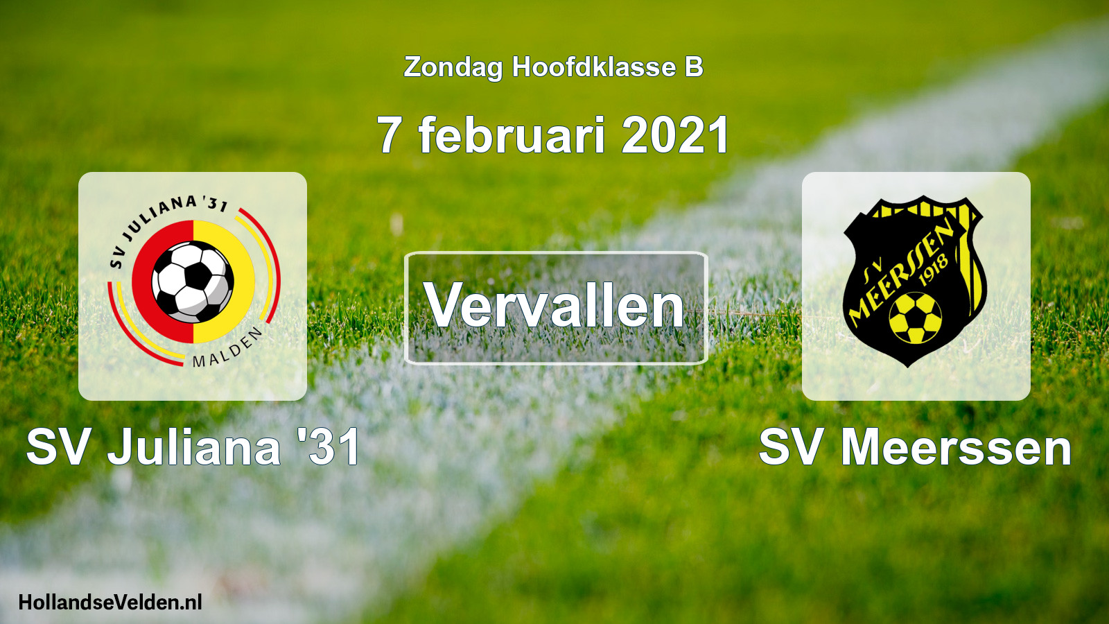 Scheduled Match: SV Juliana '31 - SV Meerssen (7 February 2021)