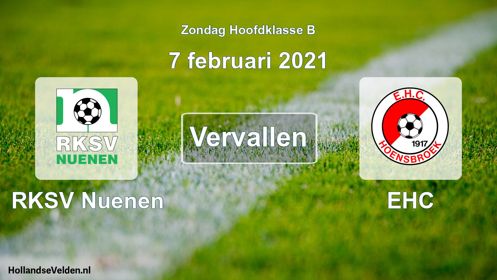 Scheduled Match: RKSV Nuenen - EHC (7 February 2021)