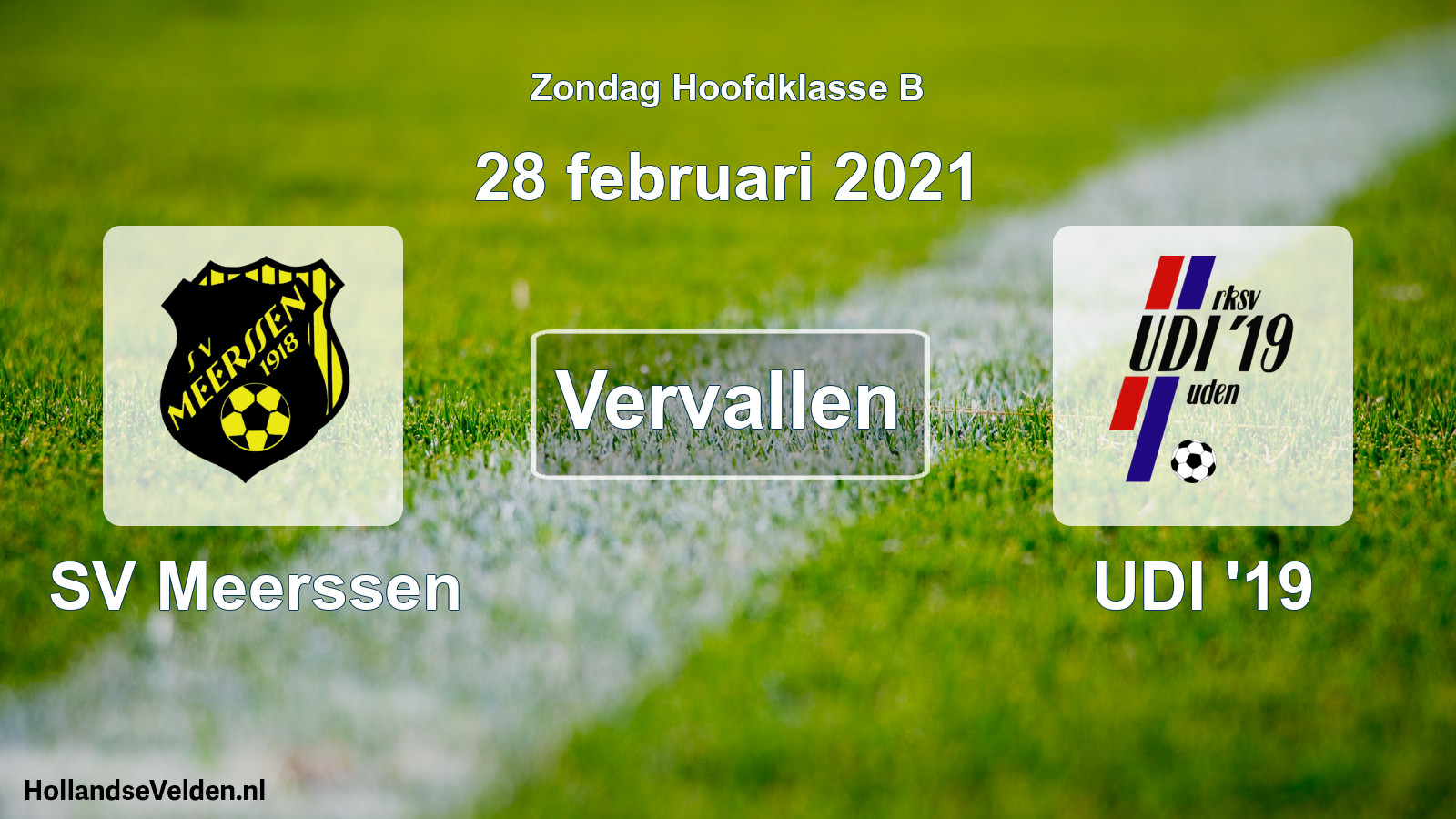 Scheduled Match: SV Meerssen - UDI '19 (28 February 2021)
