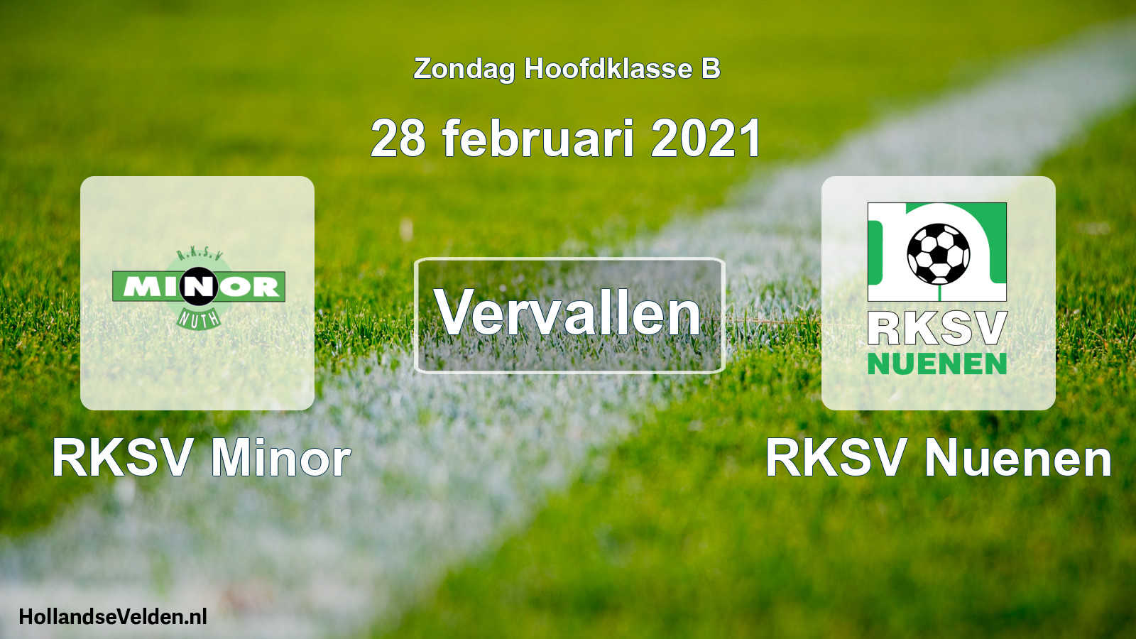 Scheduled Match: RKSV Minor - RKSV Nuenen (28 February 2021)