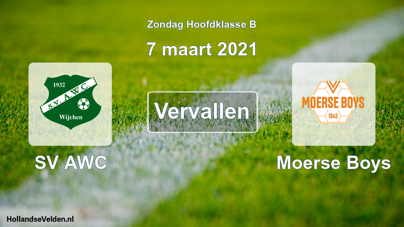 Scheduled Match: SV AWC - Moerse Boys (7 March 2021)