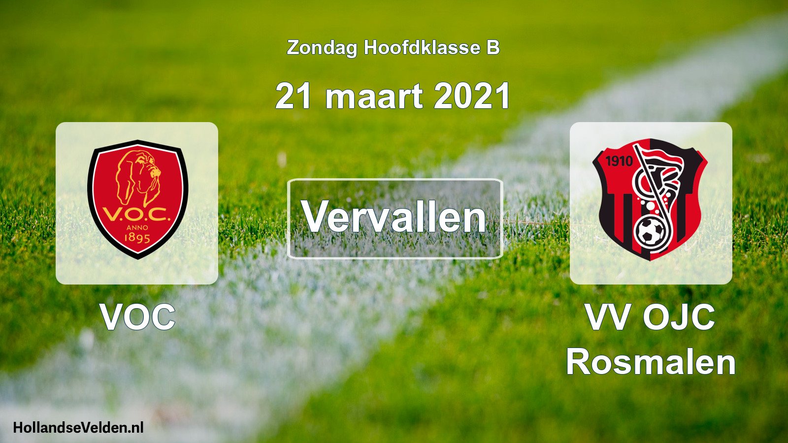 Scheduled Match: VOC - VV OJC Rosmalen (21 March 2021)