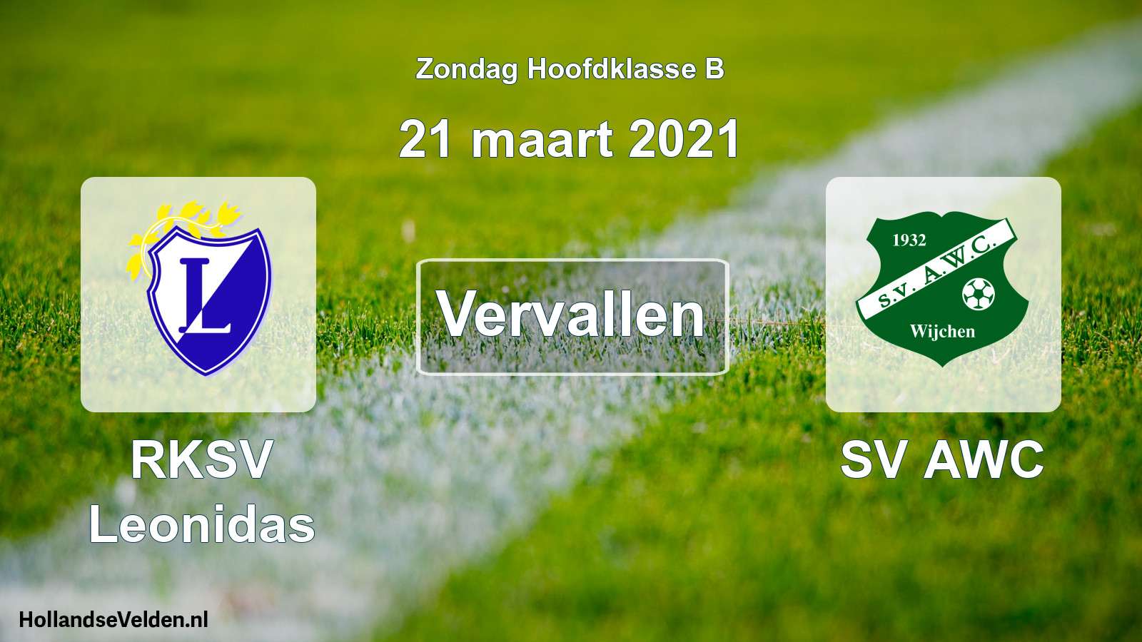 Geplande wedstrijd: RKSV Leonidas - SV AWC (21 maart 2021)