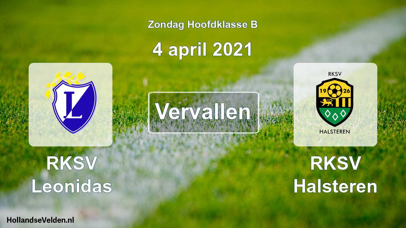 Scheduled Match: RKSV Leonidas - RKSV Halsteren (4 April 2021)