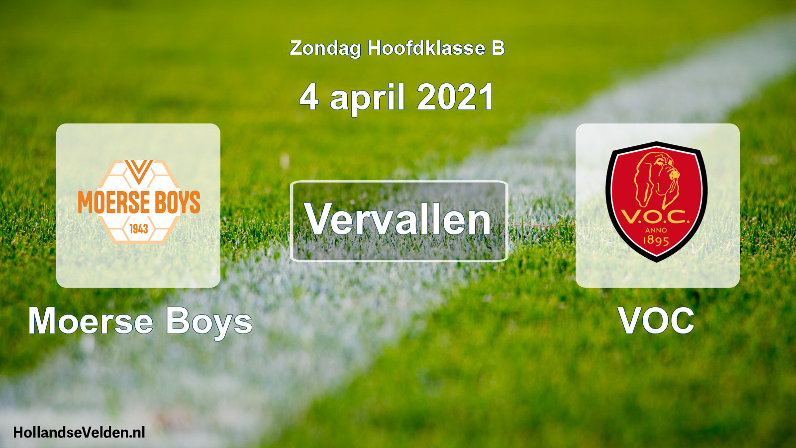 Scheduled Match: Moerse Boys - VOC (4 April 2021)