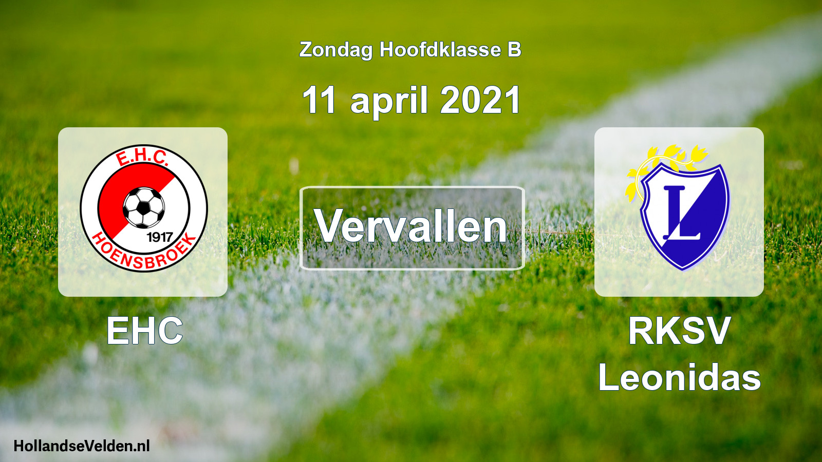 Geplande wedstrijd: EHC - RKSV Leonidas (11 april 2021)