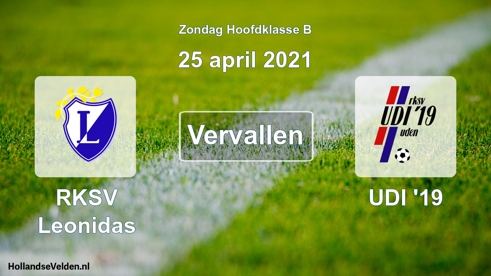 Scheduled Match: RKSV Leonidas - UDI '19 (25 April 2021)