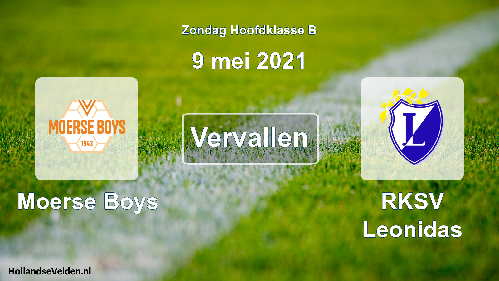 Geplande wedstrijd: Moerse Boys - RKSV Leonidas (9 mei 2021)