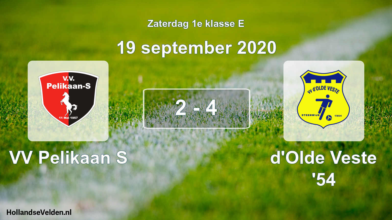 Total number of matches played: VV Pelikaan S - d'Olde Veste '54 2 - 4 (19 September 2020)