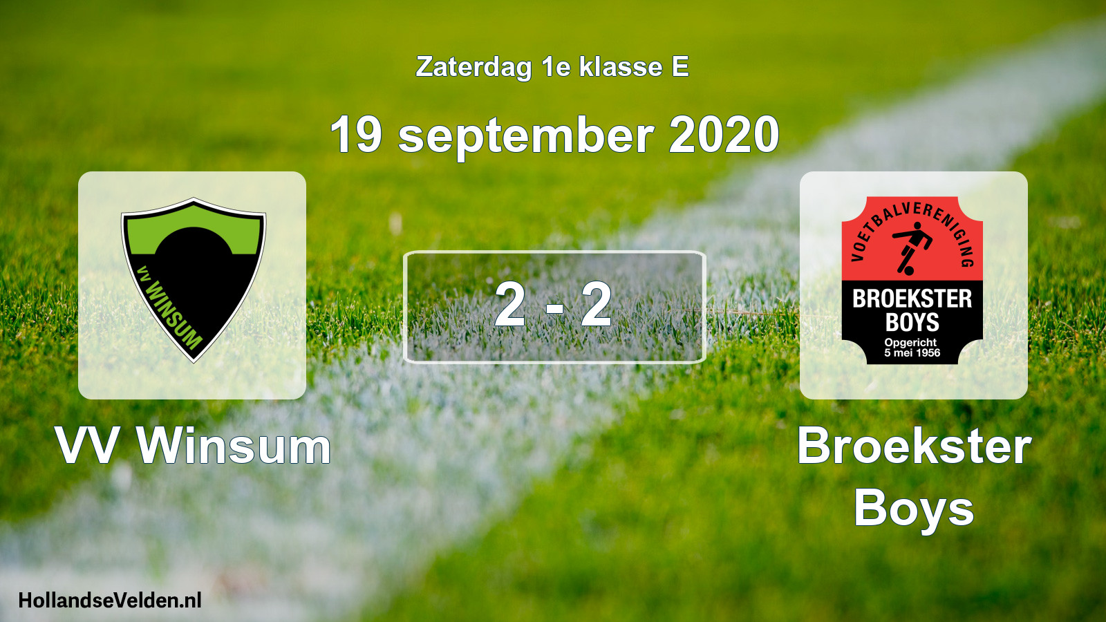 Total number of matches played: VV Winsum - Broekster Boys 2 - 2 (19 September 2020)