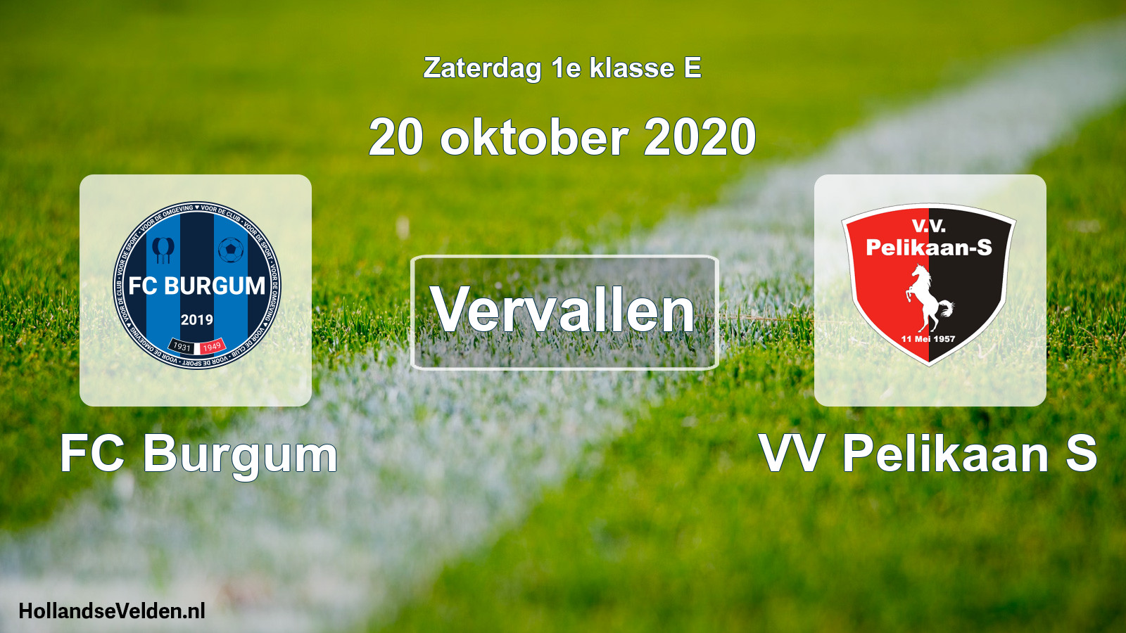 Scheduled Match: FC Burgum - VV Pelikaan S (20 October 2020)