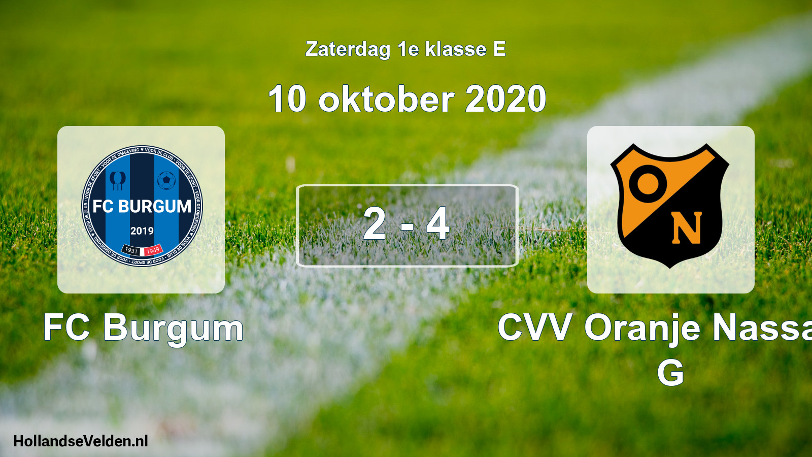 Total number of matches played: FC Burgum - CVV Oranje Nassau G 2 - 4 (10 October 2020)
