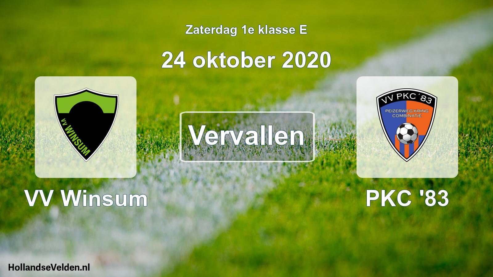 Scheduled Match: VV Winsum - PKC '83 (24 October 2020)