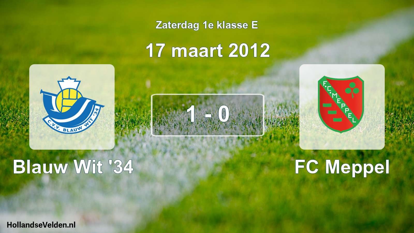 Total number of matches played: Blauw Wit '34 - FC Meppel 1 - 0 (17 March 2012)
