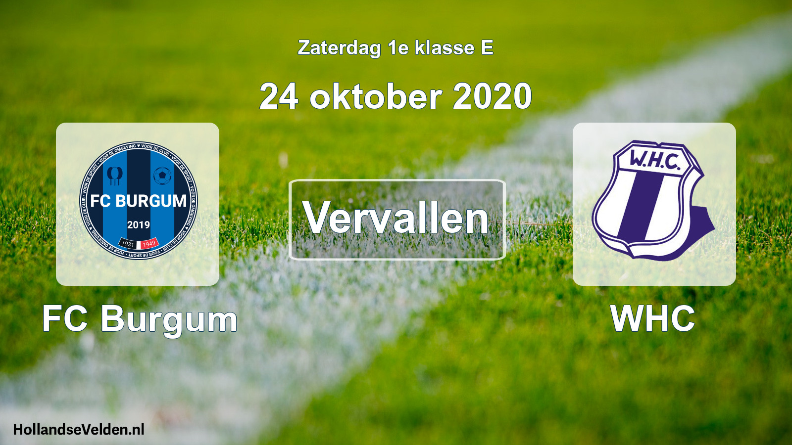 Scheduled Match: FC Burgum - WHC (24 October 2020)