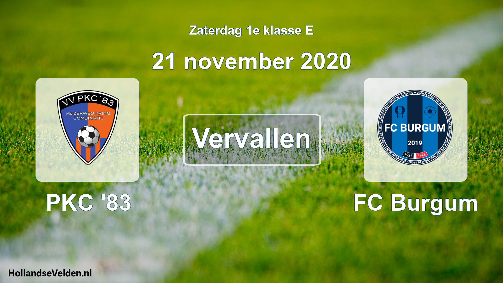 Scheduled Match: PKC '83 - FC Burgum (21 November 2020)