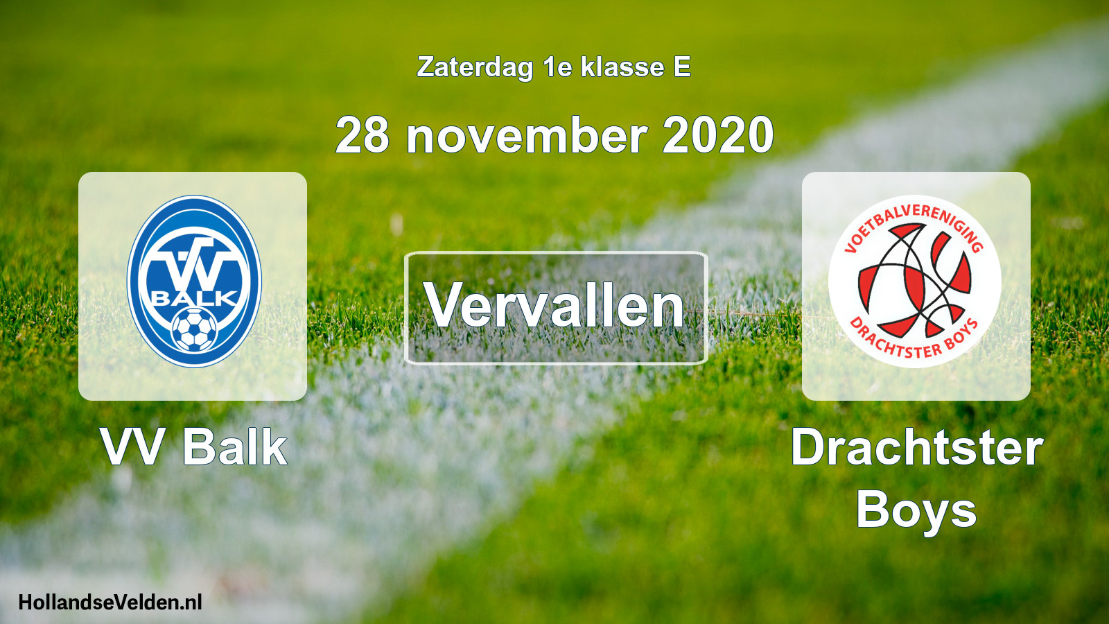 Scheduled Match: VV Balk - Drachtster Boys (28 November 2020)