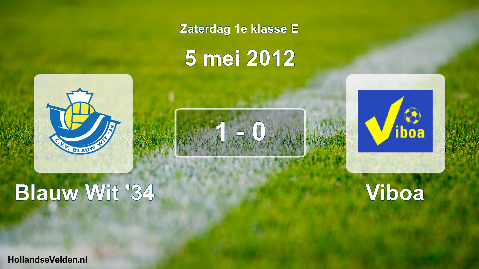 Total number of matches played: Blauw Wit '34 - Viboa 1 - 0 (5 May 2012)