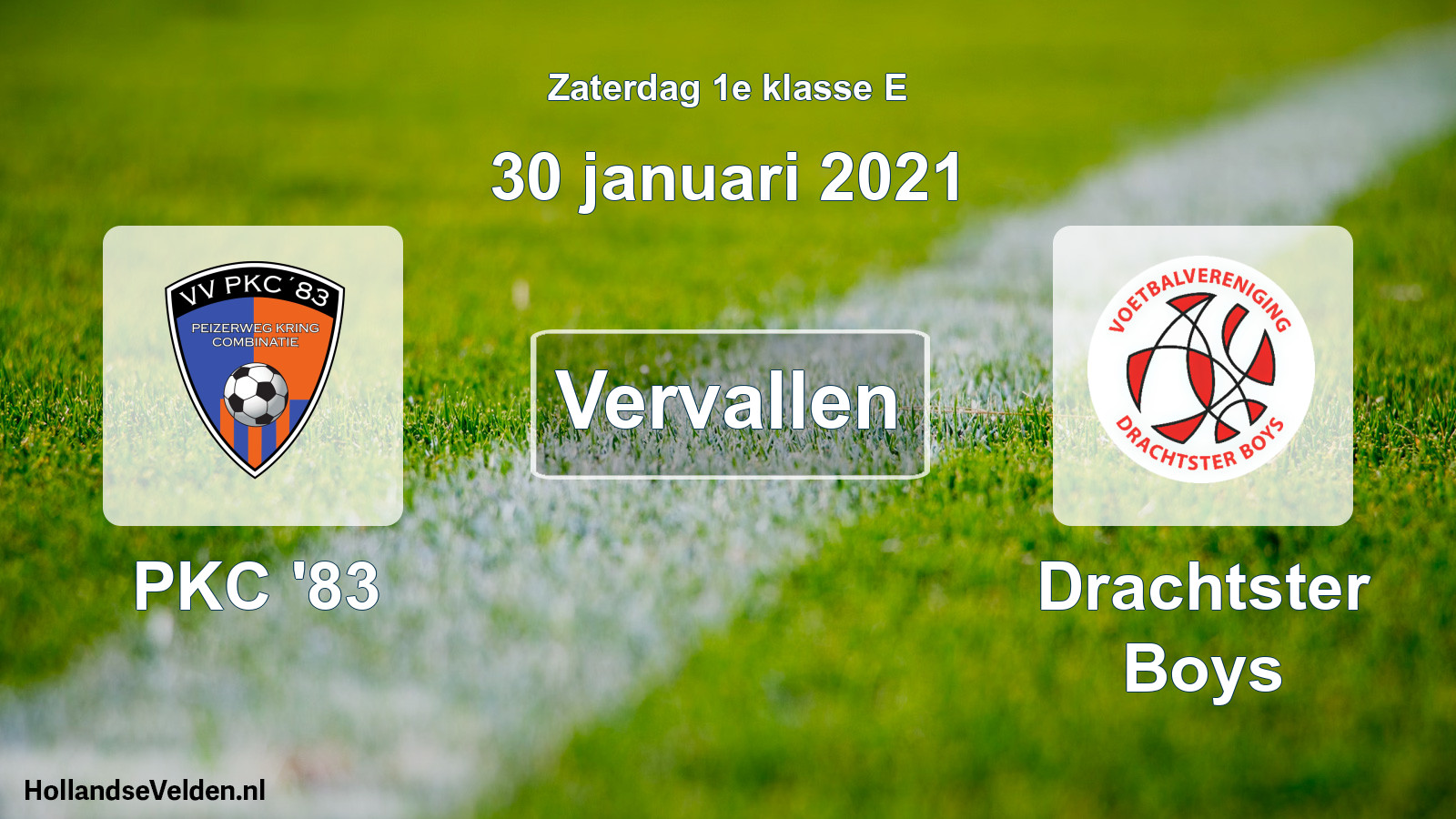 Scheduled Match: PKC '83 - Drachtster Boys (30 January 2021)