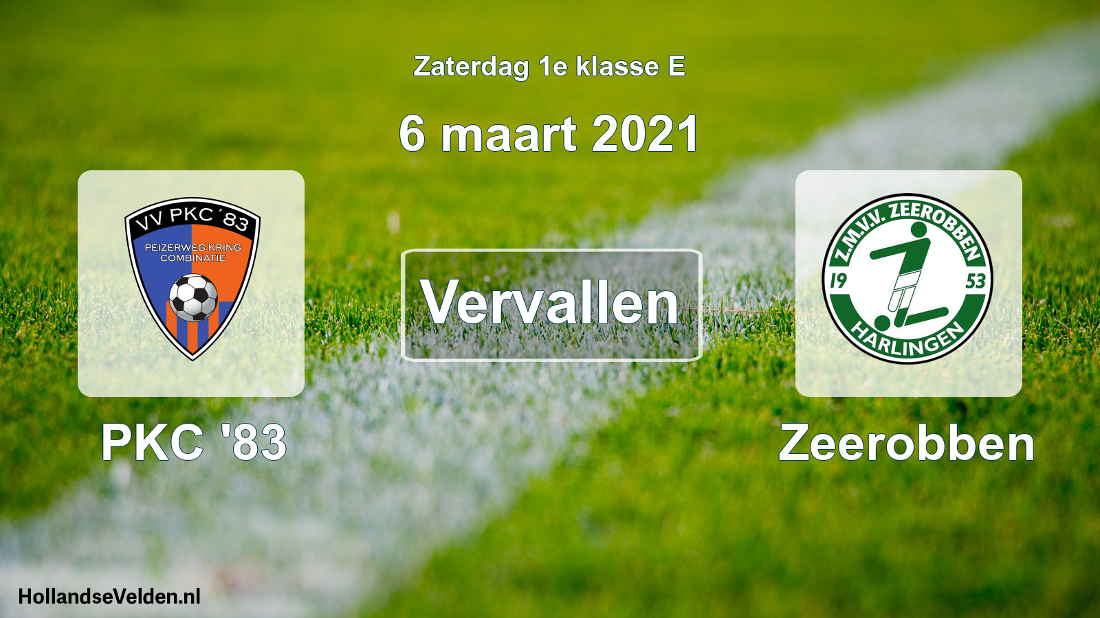 Scheduled Match: PKC '83 - Zeerobben (6 March 2021)