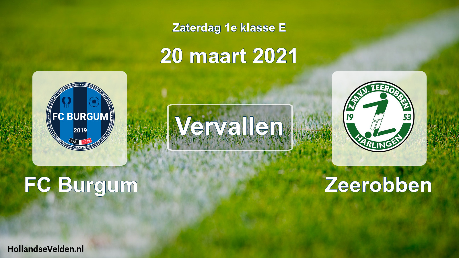 Scheduled Match: FC Burgum - Zeerobben (20 March 2021)