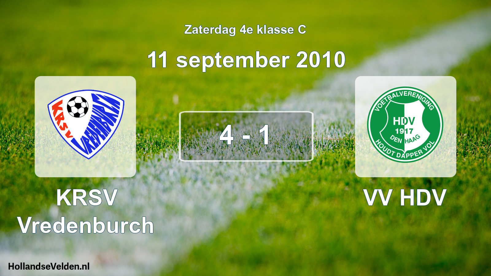 Total number of matches played: KRSV Vredenburch - VV HDV 4 - 1 (11 September 2010)