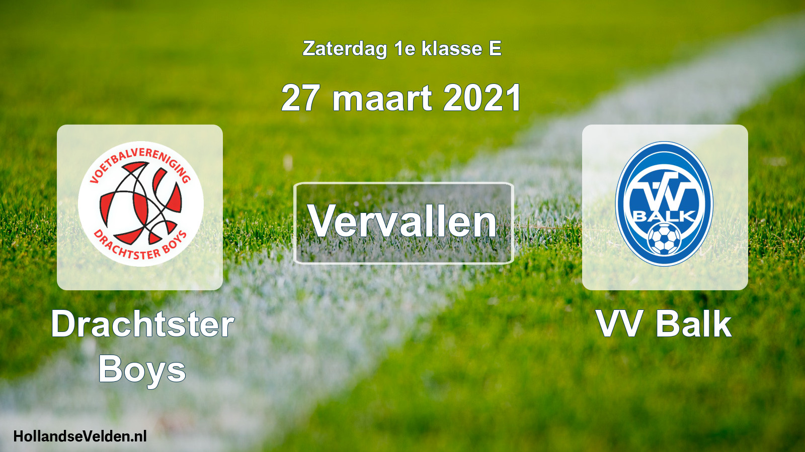 Scheduled Match: Drachtster Boys - VV Balk (27 March 2021)