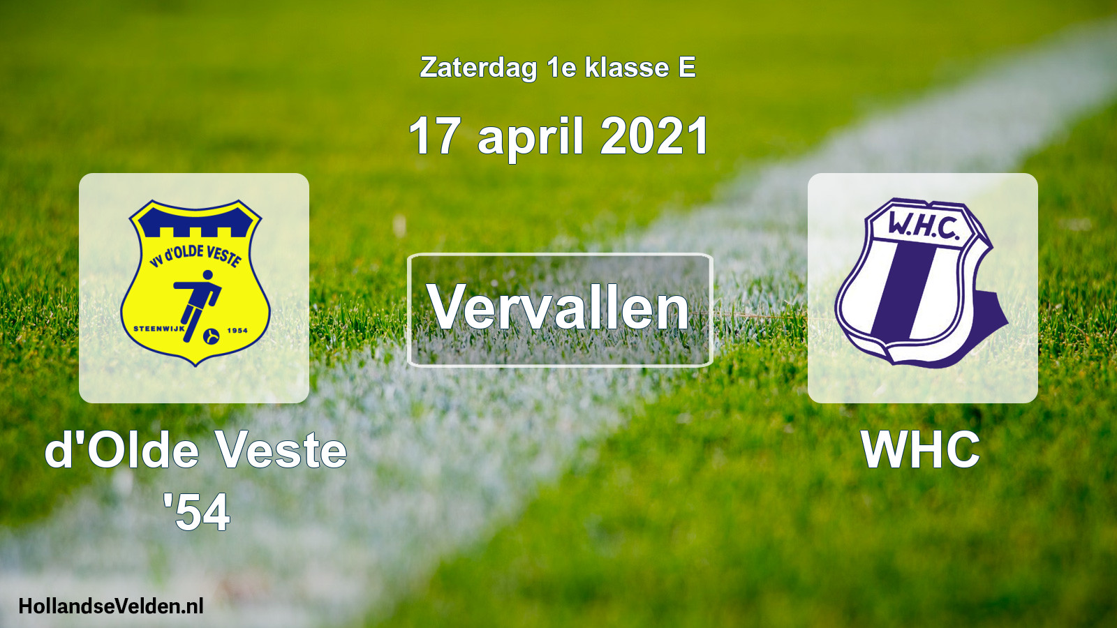 Scheduled Match: d'Olde Veste '54 - WHC (17 April 2021)