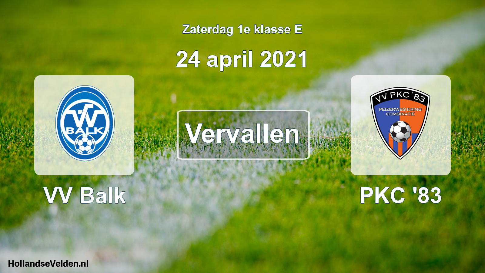 Scheduled Match: VV Balk - PKC '83 (24 April 2021)