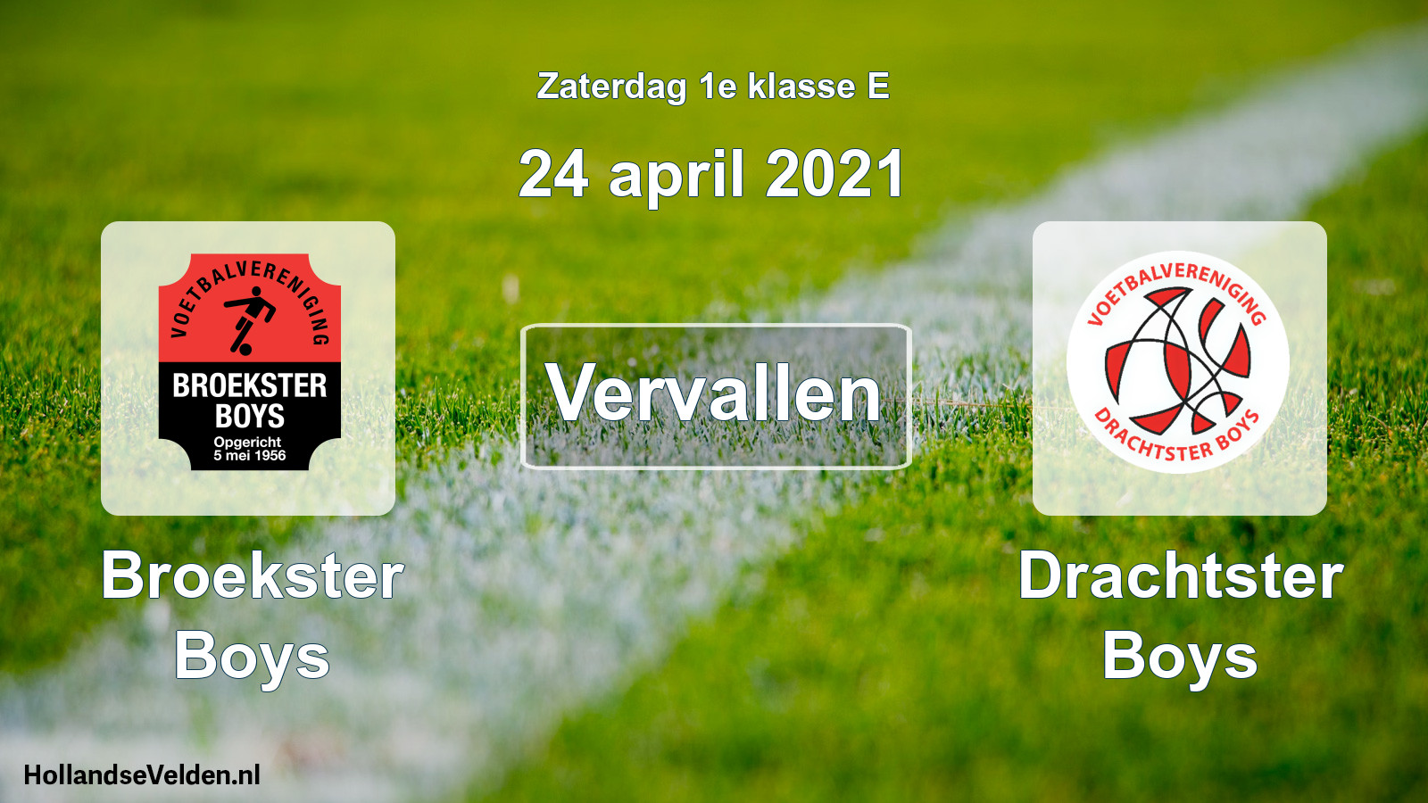 Scheduled Match: Broekster Boys - Drachtster Boys (24 April 2021)