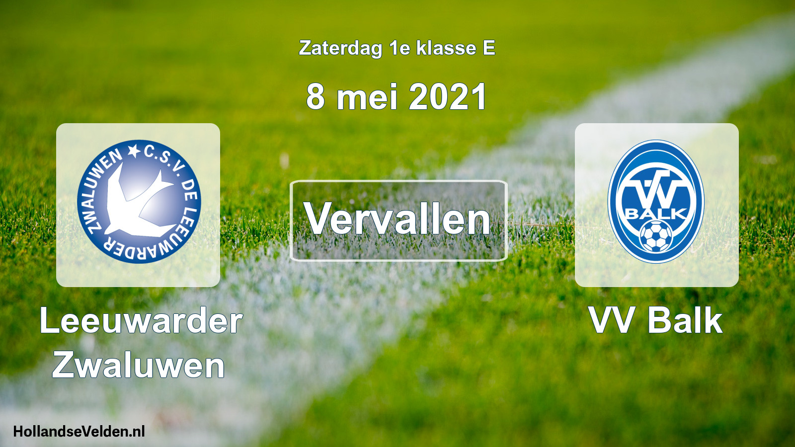 Scheduled Match: Leeuwarder Zwaluwen - VV Balk (8 May 2021)