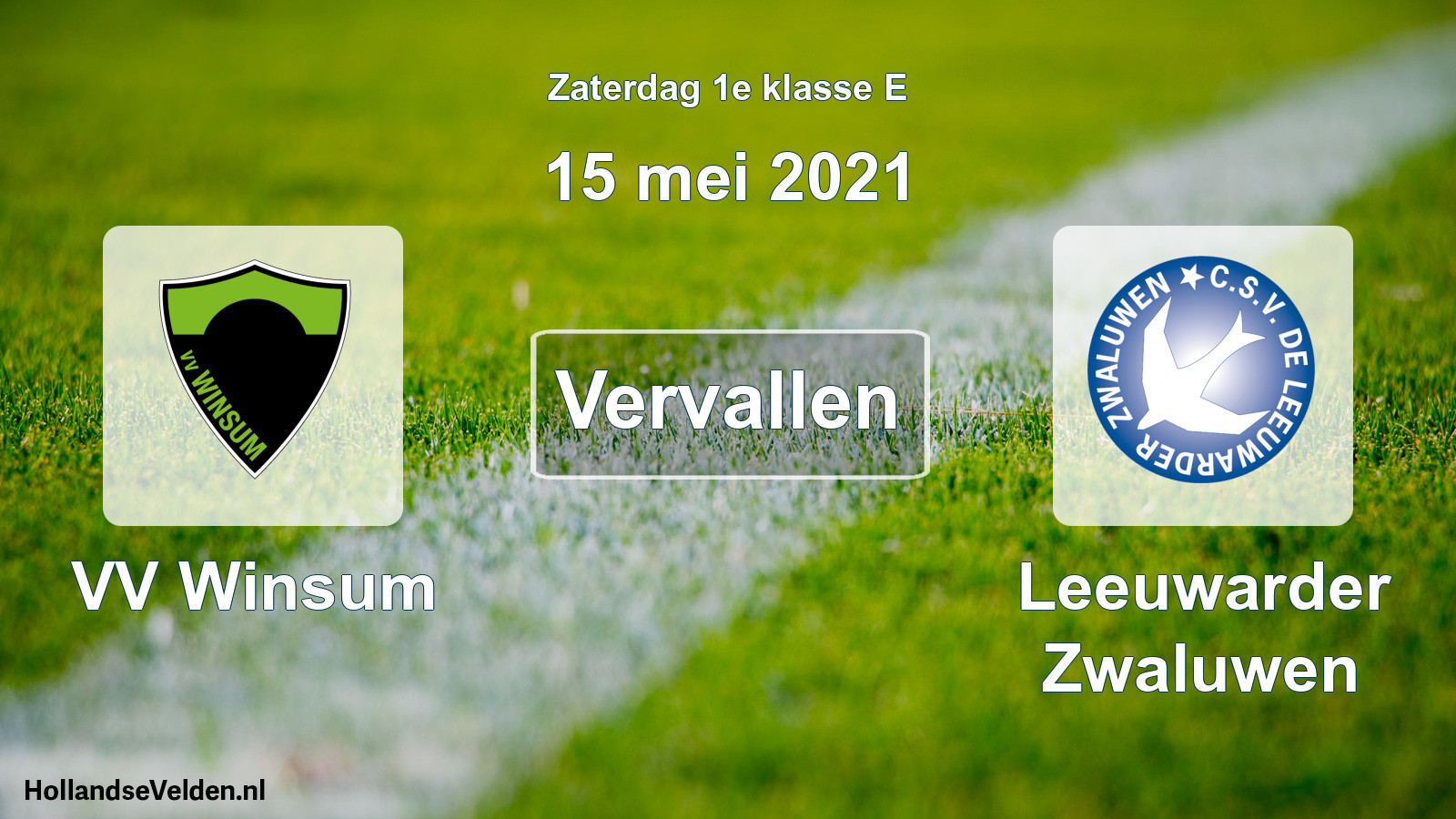 Scheduled Match: VV Winsum - Leeuwarder Zwaluwen (15 May 2021)