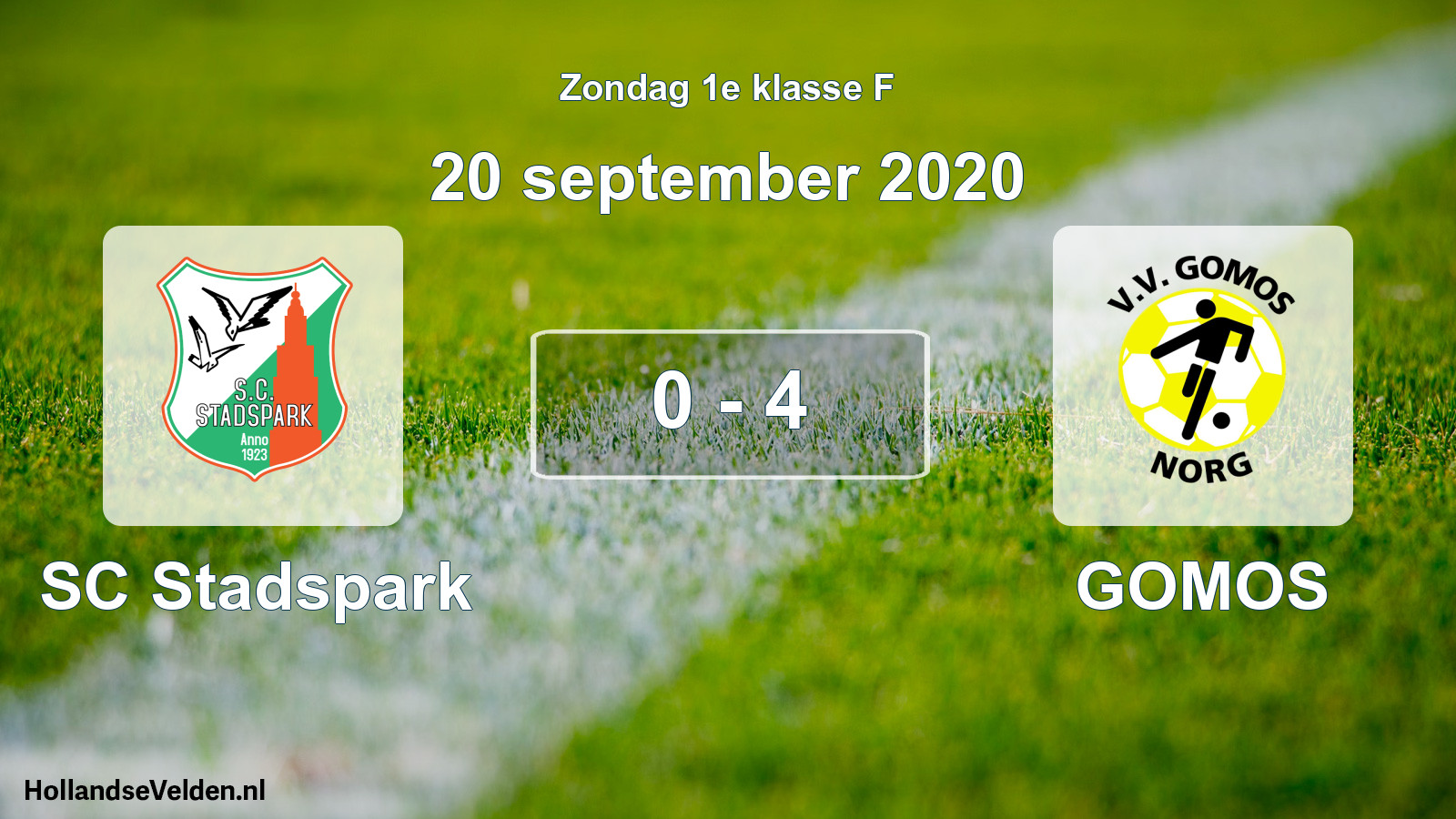 Total number of matches played: SC Stadspark - GOMOS 0 - 4 (20 September 2020)