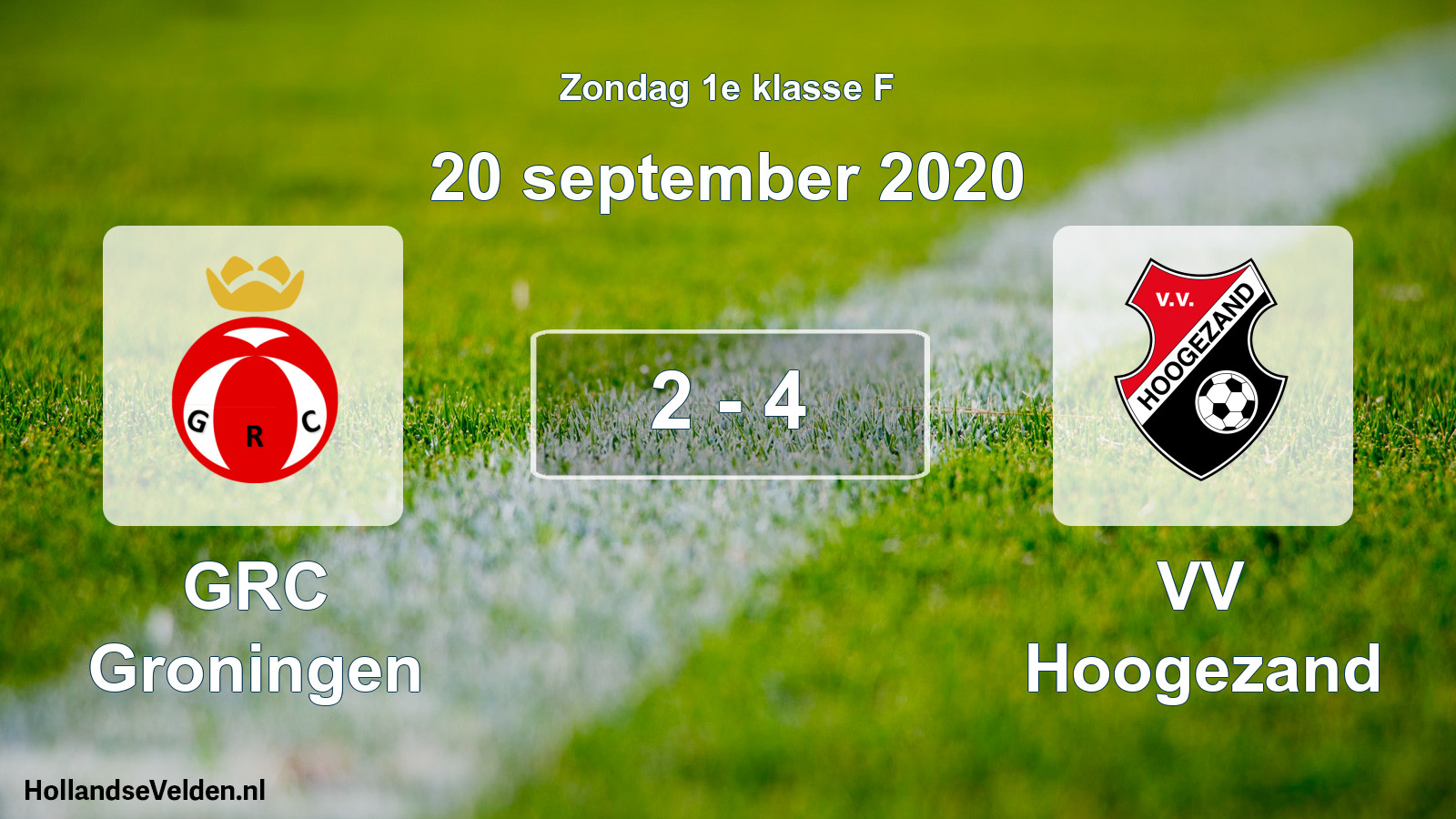Total number of matches played: GRC Groningen - VV Hoogezand 2 - 4 (20 September 2020)