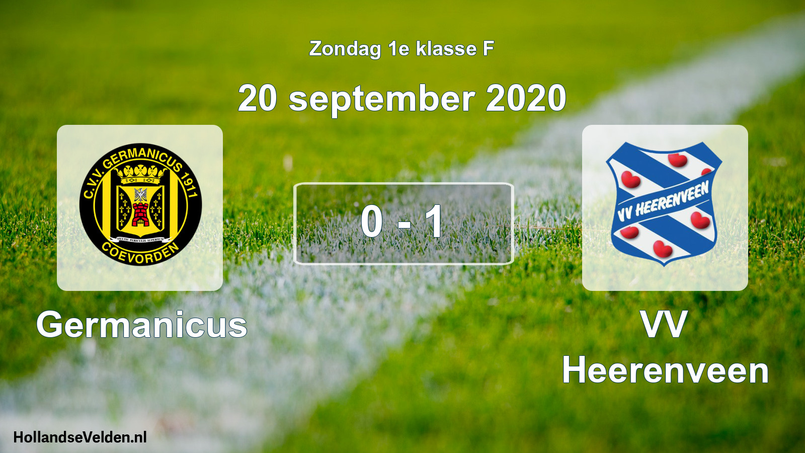 Total number of matches played: Germanicus - VV Heerenveen 0 - 1 (20 September 2020)