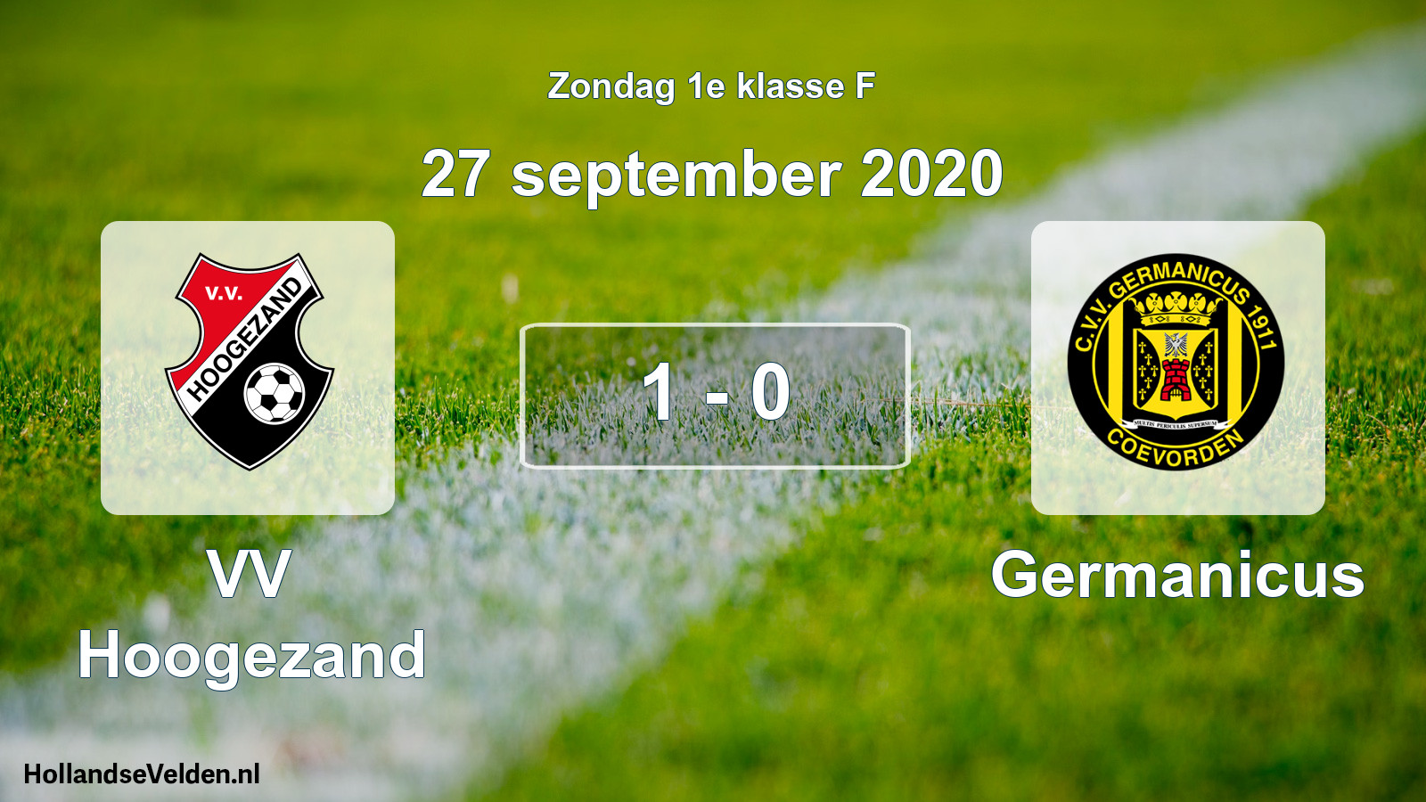 Total number of matches played: VV Hoogezand - Germanicus 1 - 0 (27 September 2020)
