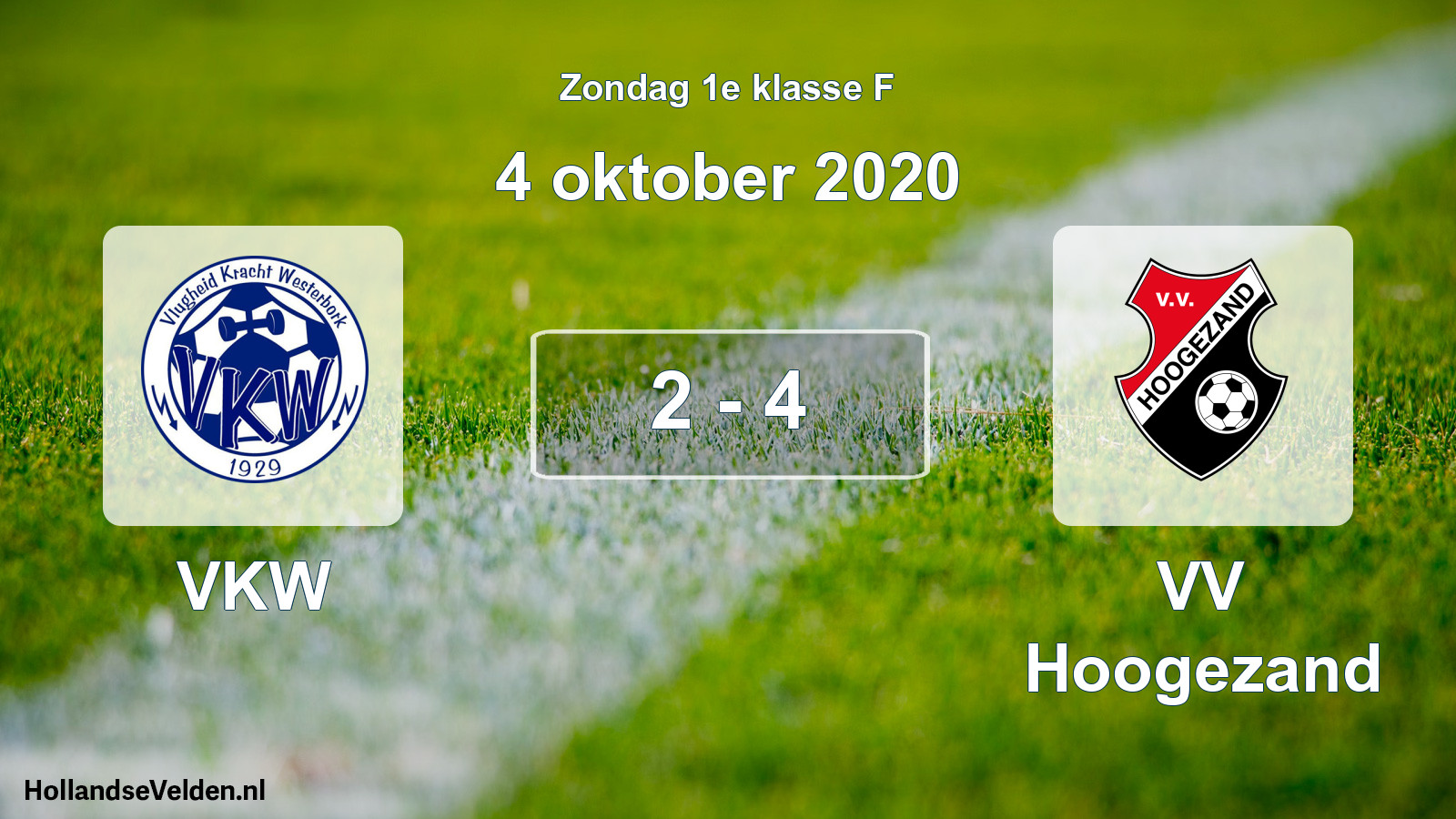 Total number of matches played: VKW - VV Hoogezand 2 - 4 (4 October 2020)
