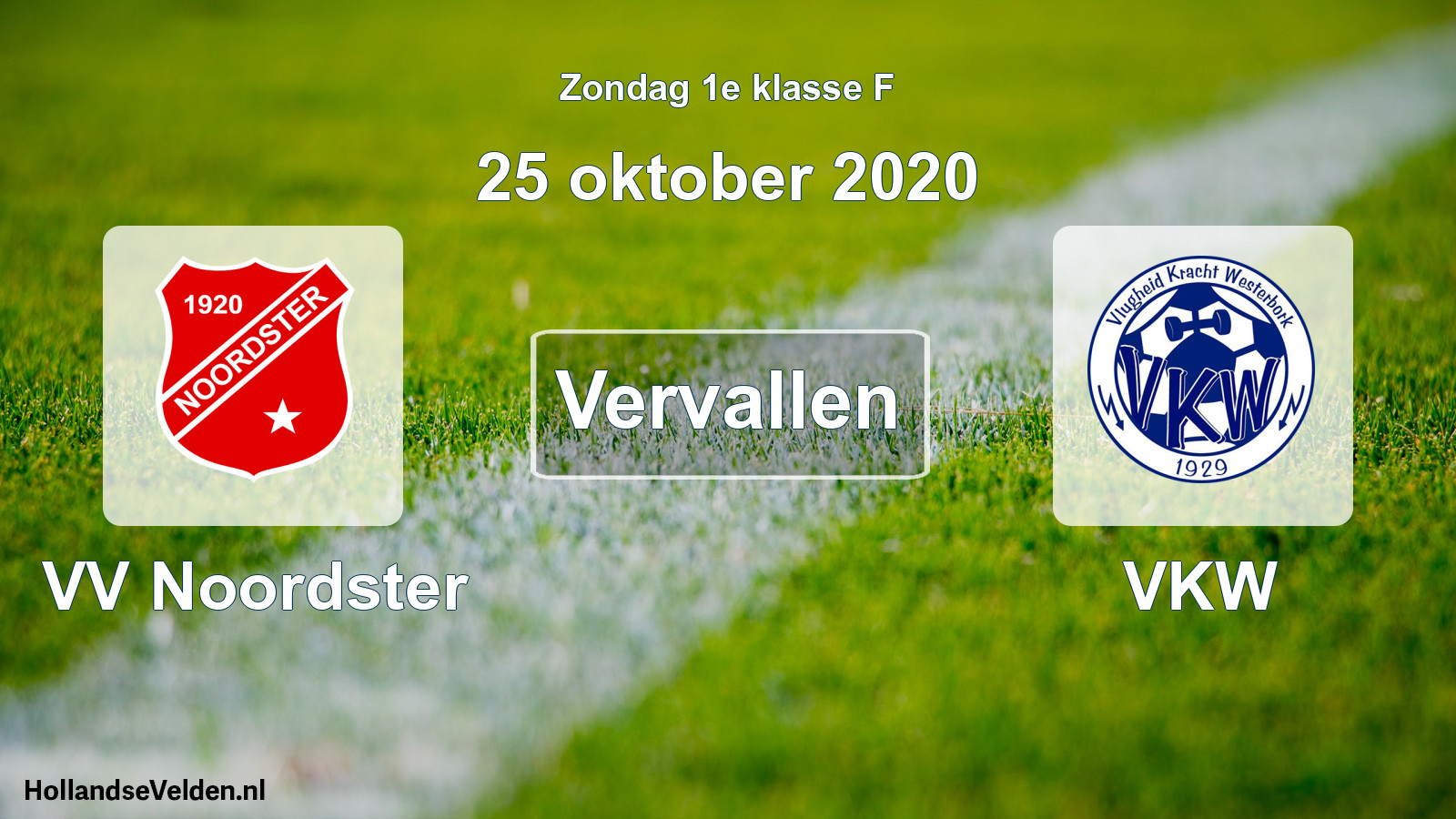 Scheduled Match: VV Noordster - VKW (25 October 2020)