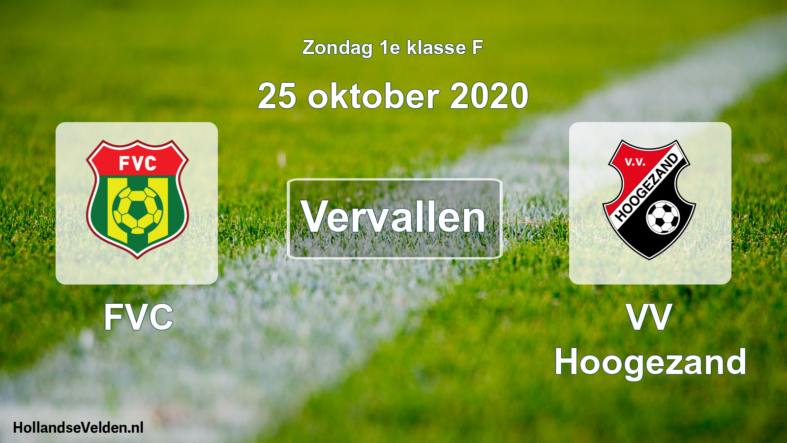 Scheduled Match: FVC - VV Hoogezand (25 October 2020)