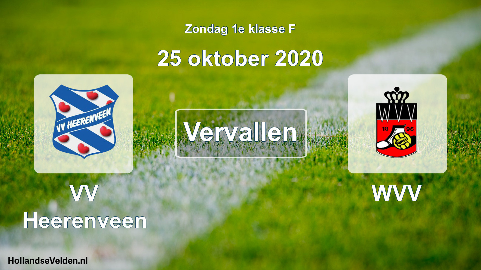 Scheduled Match: VV Heerenveen - WVV (25 October 2020)